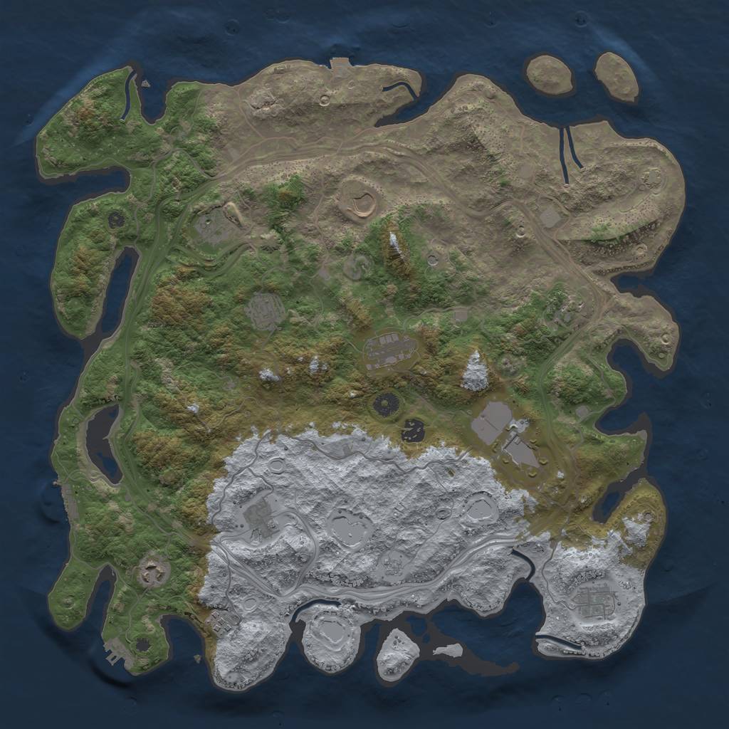 Rust Map: Procedural Map, Size: 4500, Seed: 28380, 19 Monuments