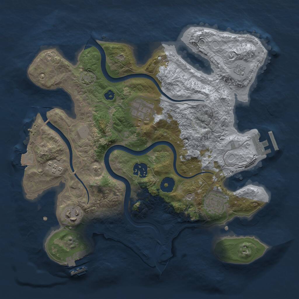 Rust Map: Procedural Map, Size: 3000, Seed: 2503781, 11 Monuments