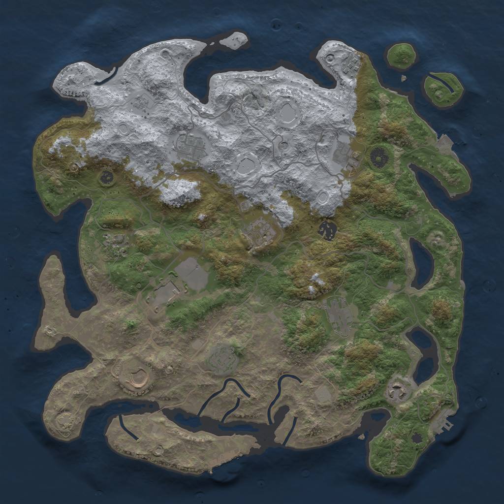 Rust Map: Procedural Map, Size: 4000, Seed: 52809515, 19 Monuments