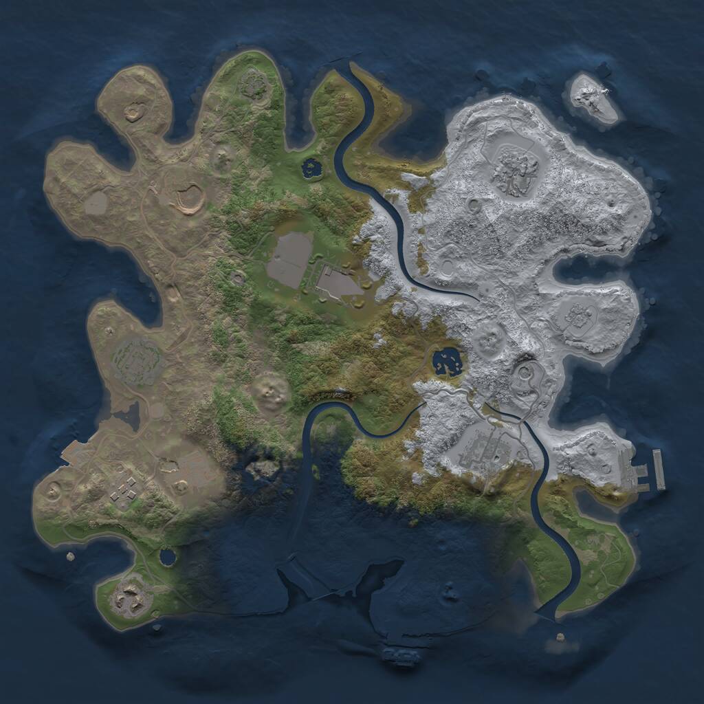 Rust Map: Procedural Map, Size: 3500, Seed: 820322284, 15 Monuments