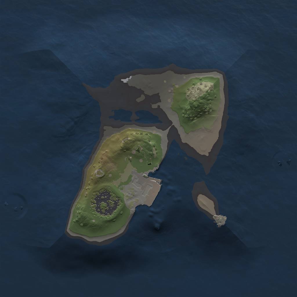 Rust Map: Procedural Map, Size: 1200, Seed: 55, 3 Monuments