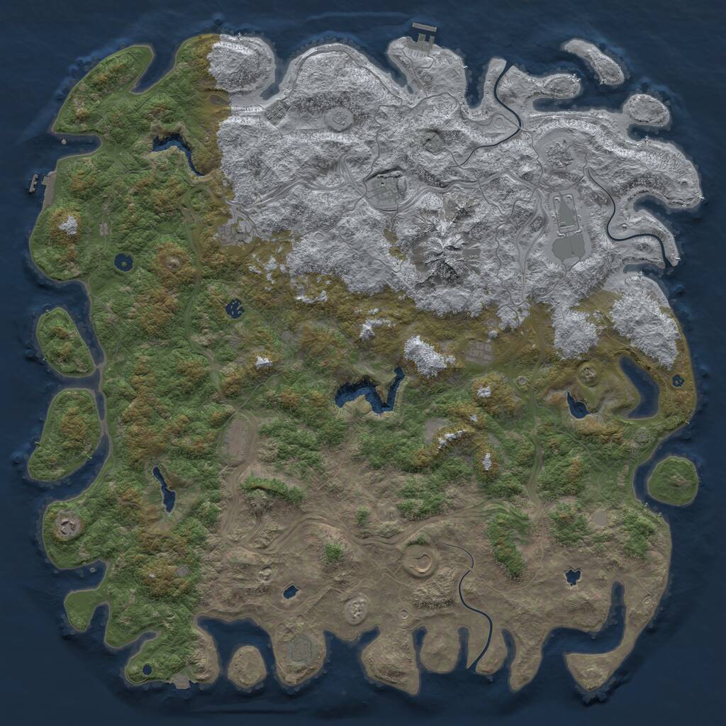 Rust Map: Procedural Map, Size: 6000, Seed: 2471, 17 Monuments