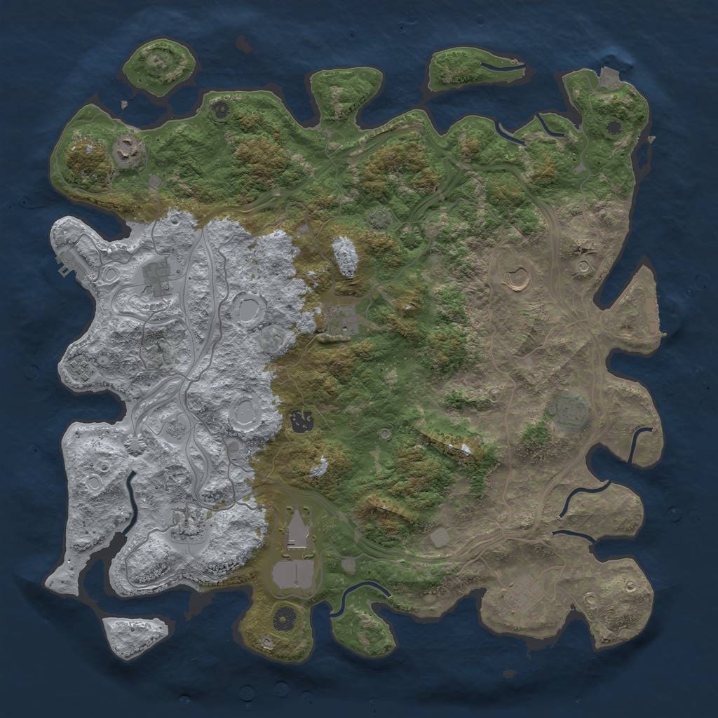 Rust Map: Procedural Map, Size: 4500, Seed: 249462627, 18 Monuments