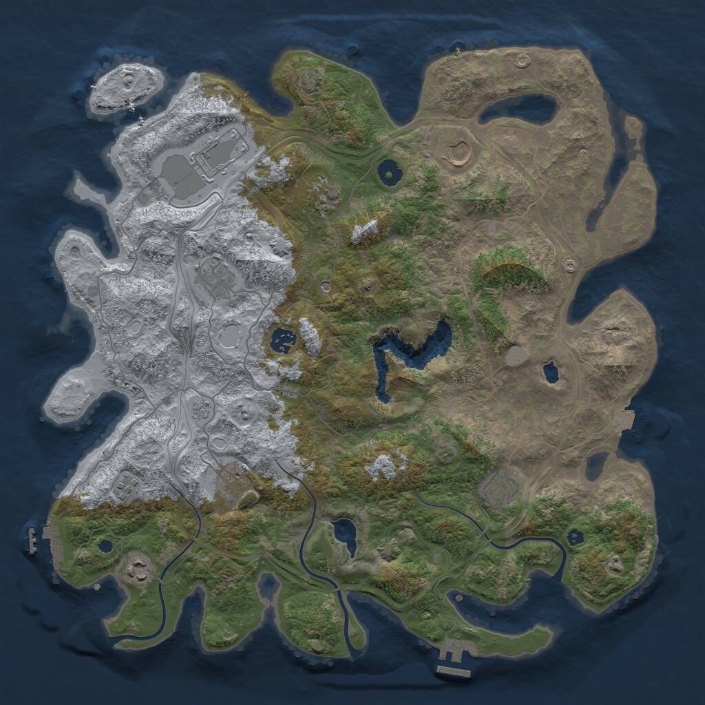 Rust Map: Procedural Map, Size: 4250, Seed: 156465161, 15 Monuments