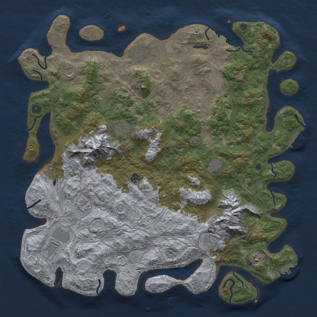 Rust Map: Procedural Map, Size: 5000, Seed: 1775359796, 19 Monuments
