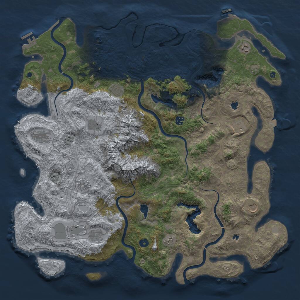 Rust Map: Procedural Map, Size: 5000, Seed: 20319, 17 Monuments