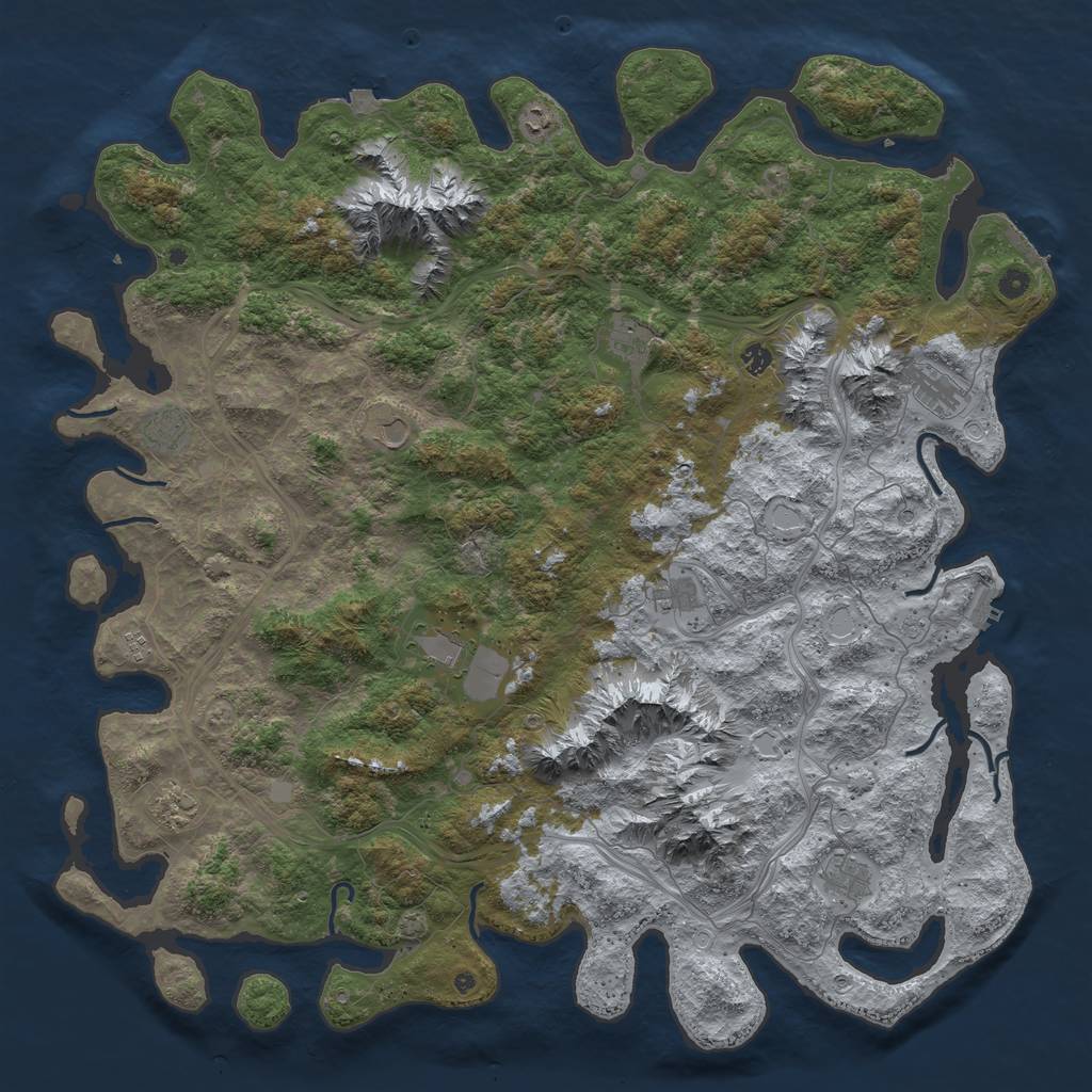 Rust Map: Procedural Map, Size: 5500, Seed: 1121998, 19 Monuments