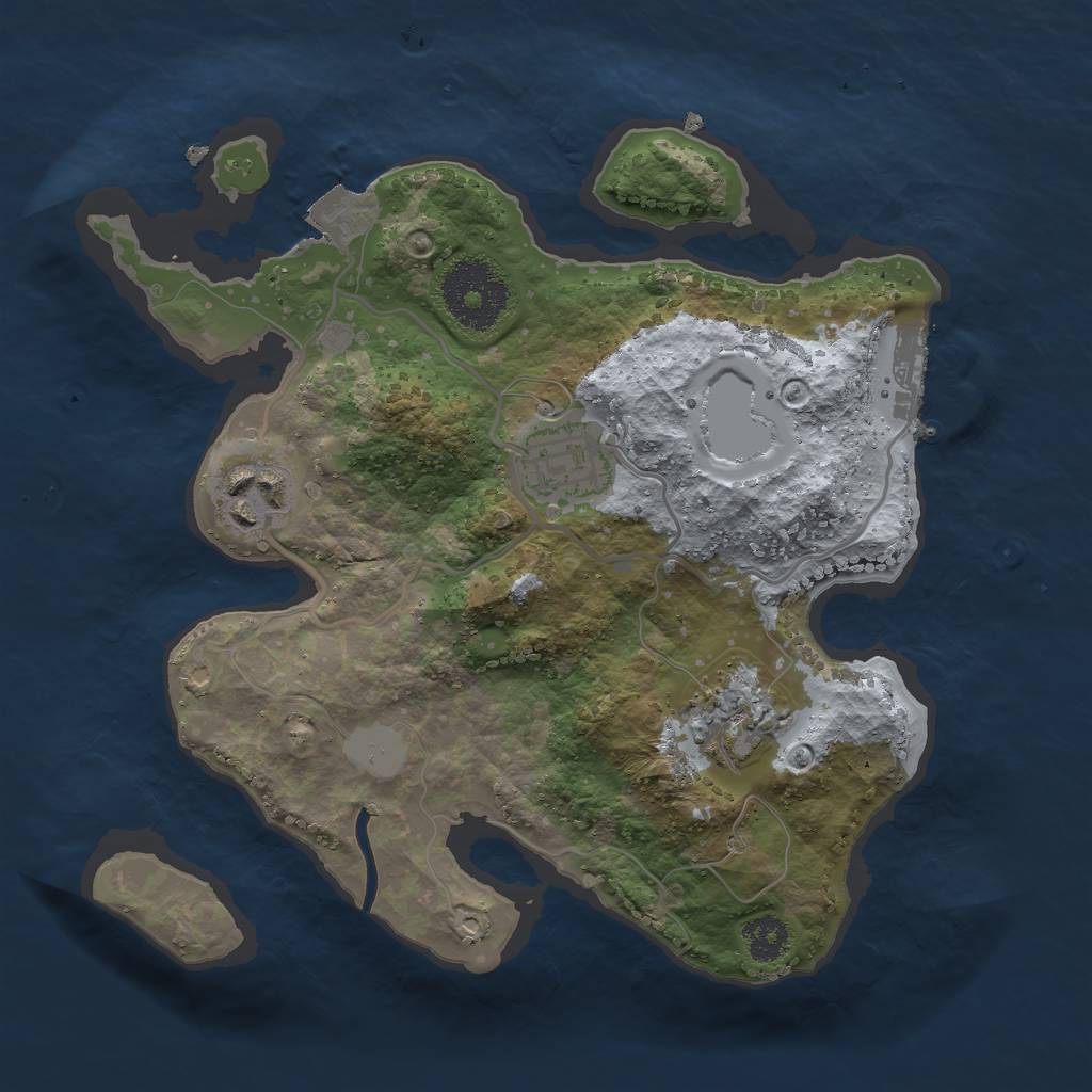 Rust Map: Procedural Map, Size: 2500, Seed: 950503, 7 Monuments