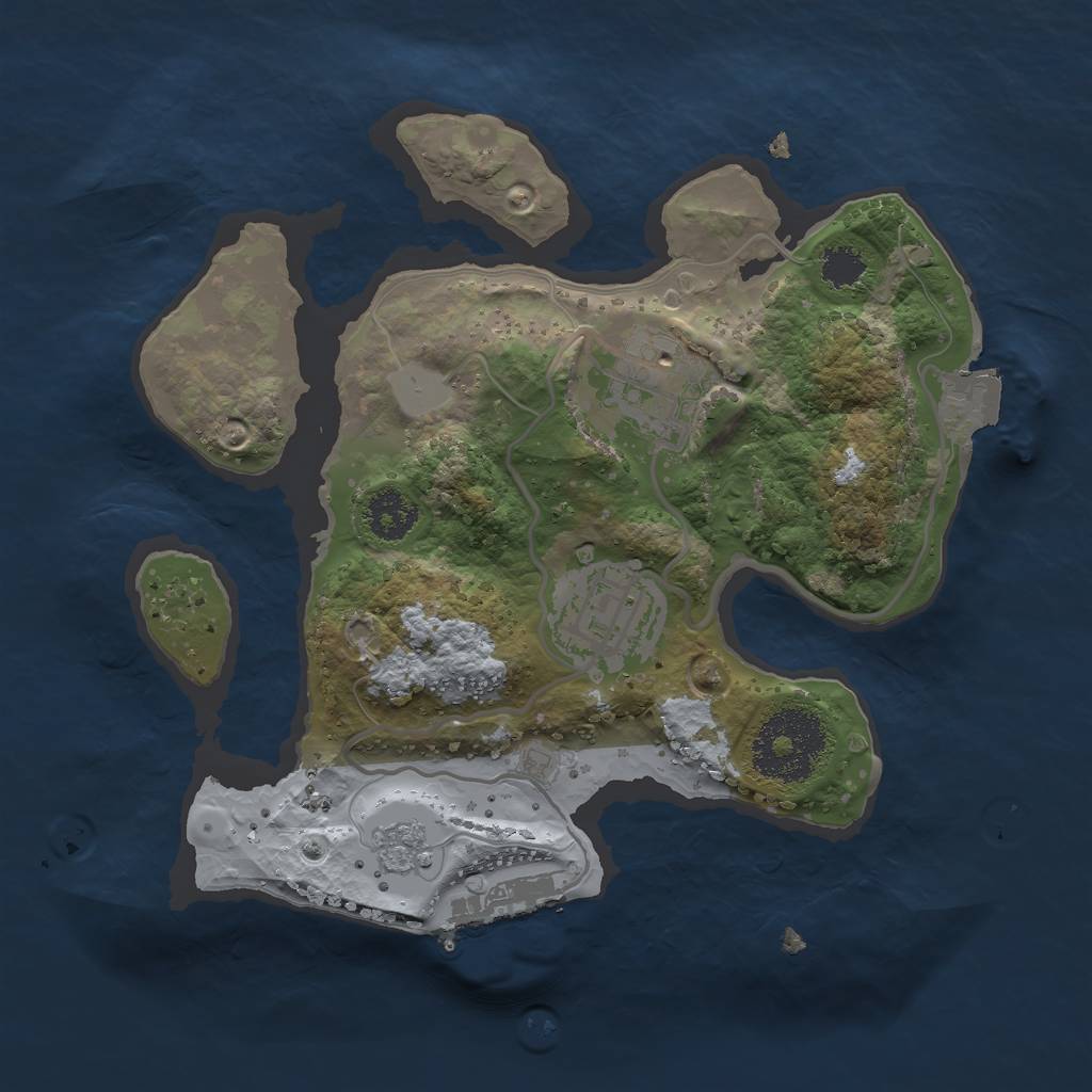 Rust Map: Procedural Map, Size: 2250, Seed: 949696343, 7 Monuments