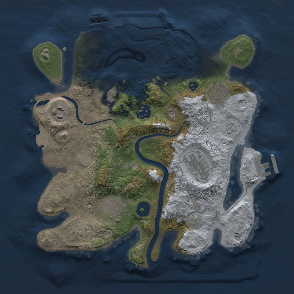 Rust Map: Procedural Map, Size: 3000, Seed: 13864, 12 Monuments