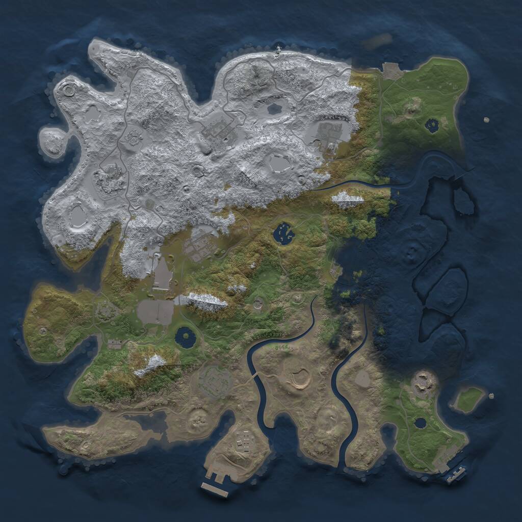 Rust Map: Procedural Map, Size: 3800, Seed: 808448447, 17 Monuments