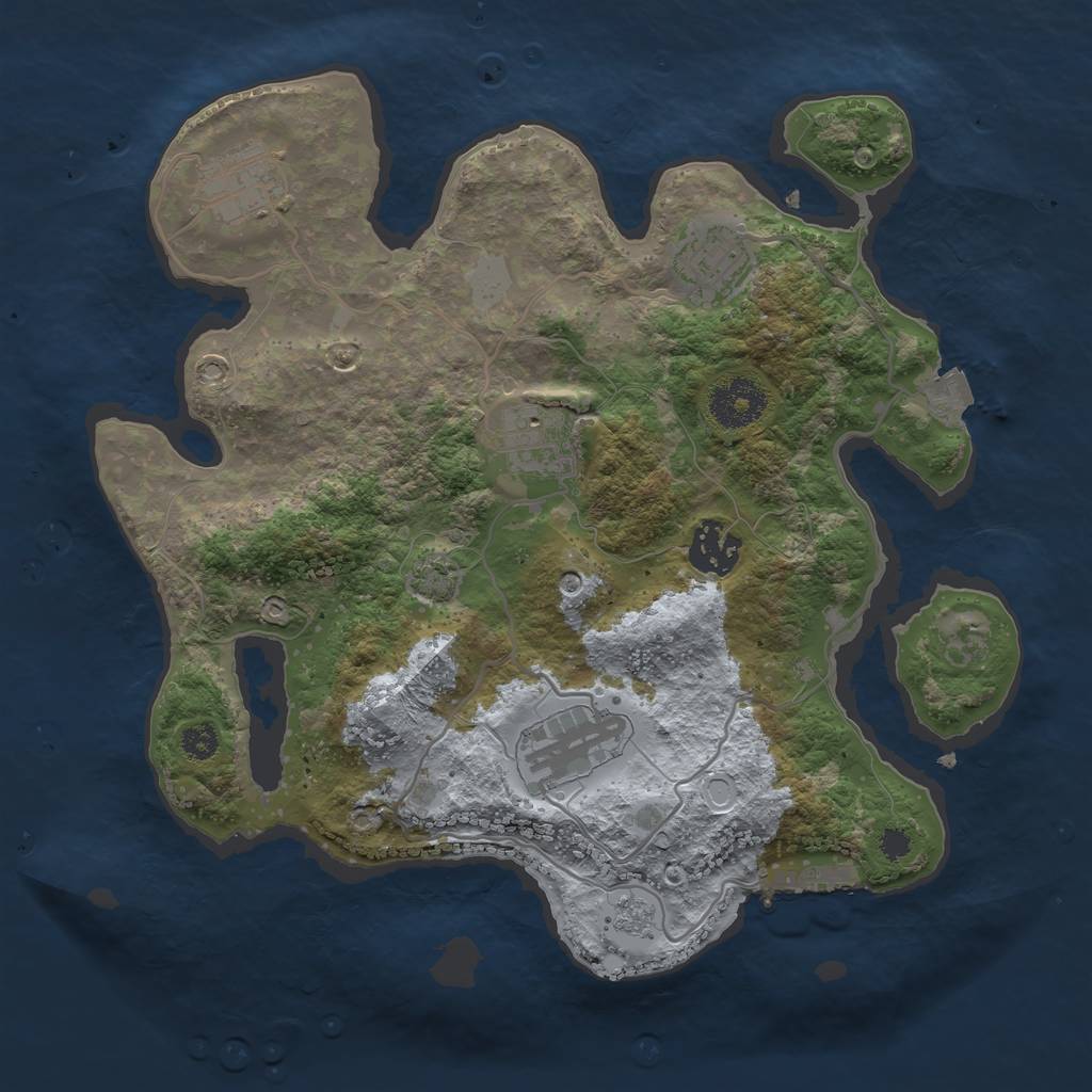 Rust Map: Procedural Map, Size: 3100, Seed: 34567, 11 Monuments
