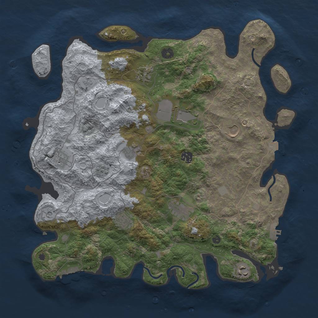 Rust Map: Procedural Map, Size: 4000, Seed: 2137377320, 18 Monuments