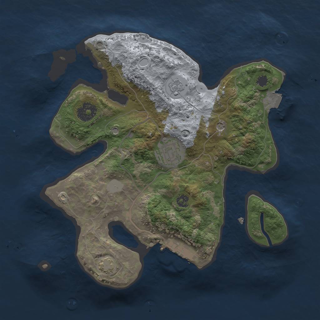 Rust Map: Procedural Map, Size: 2500, Seed: 551287456, 8 Monuments