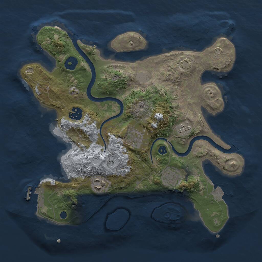 Rust Map: Procedural Map, Size: 3000, Seed: 10572, 9 Monuments