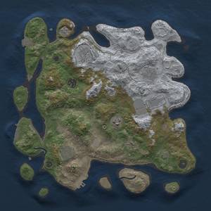 Thumbnail Rust Map: Procedural Map, Size: 3500, Seed: 1734964941, 16 Monuments