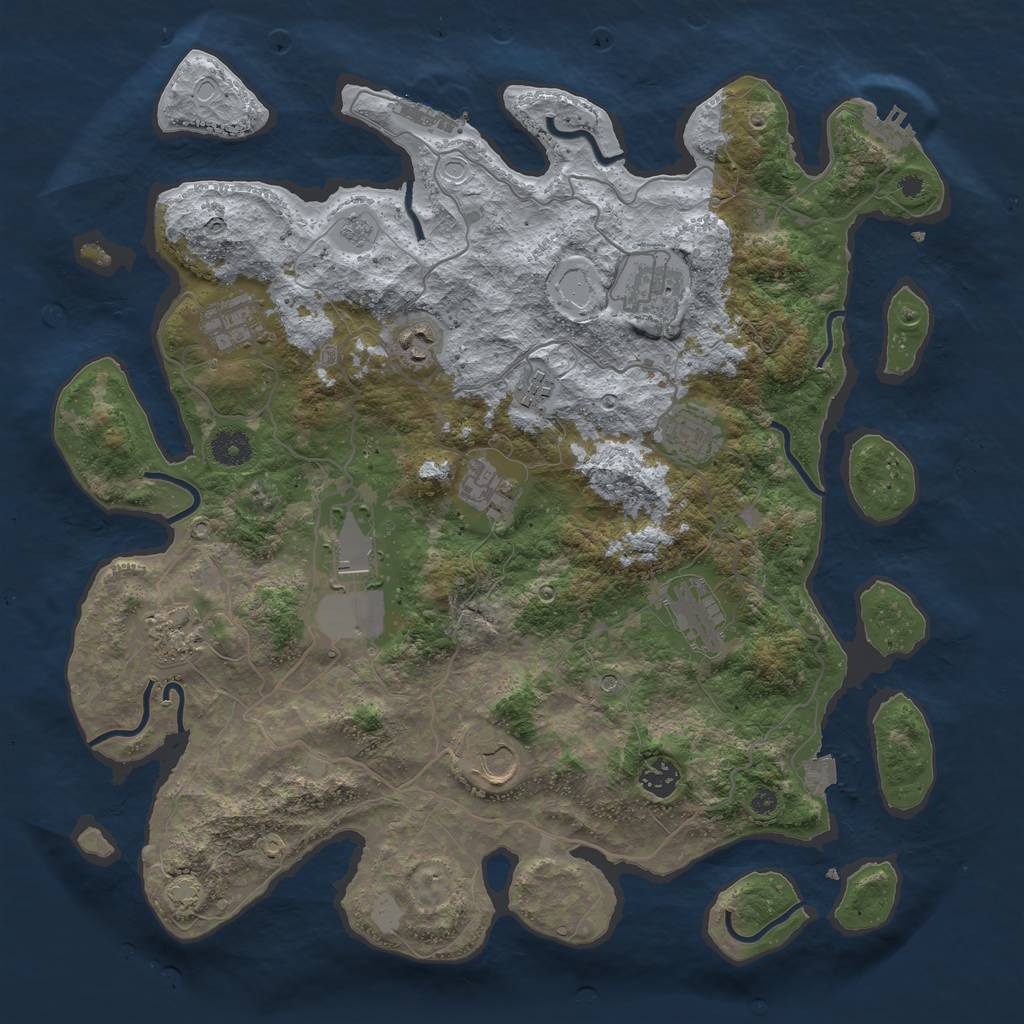 Rust Map: Procedural Map, Size: 4000, Seed: 341819720, 19 Monuments