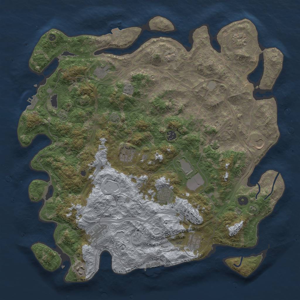 Rust Map: Procedural Map, Size: 4500, Seed: 103980356, 19 Monuments