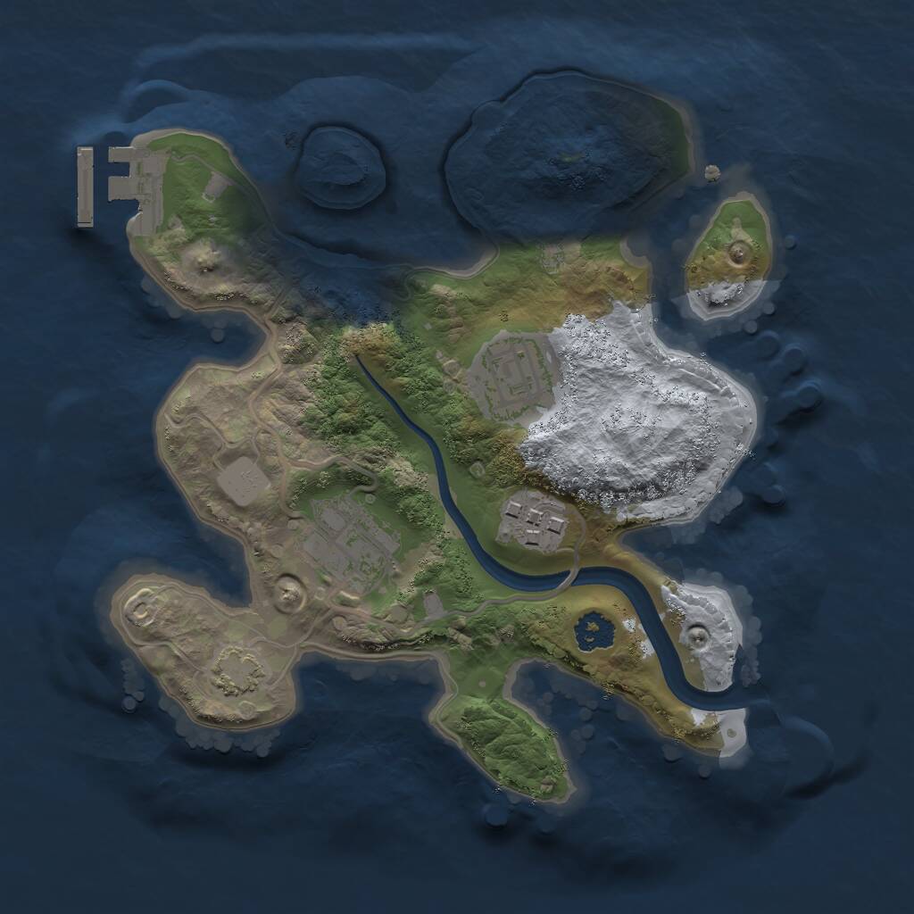 Rust Map: Procedural Map, Size: 2300, Seed: 430150384, 6 Monuments