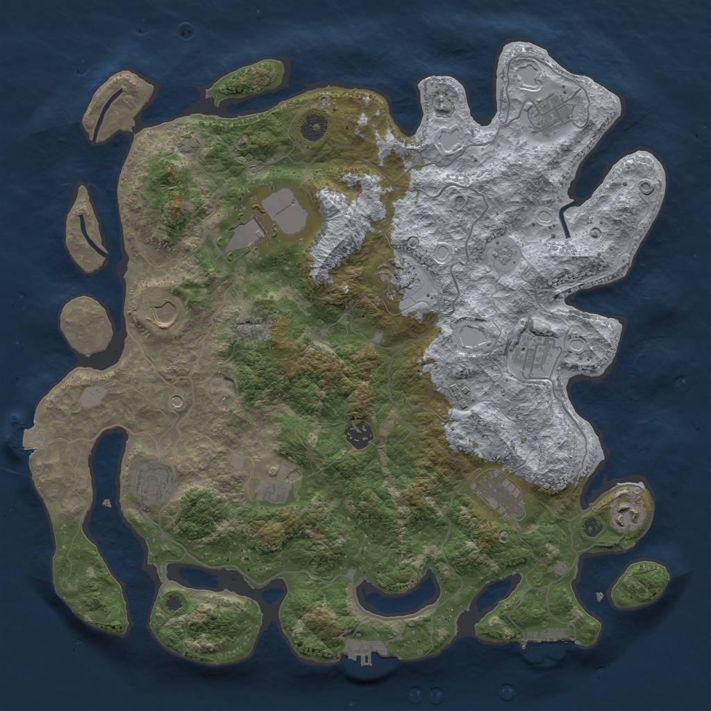 Rust Map: Procedural Map, Size: 4000, Seed: 71535331, 19 Monuments