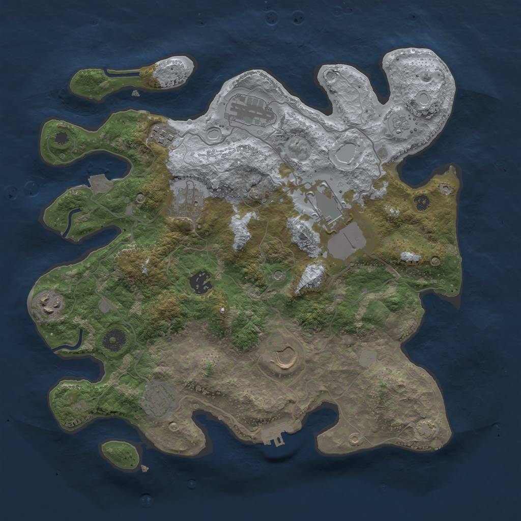 Rust Map: Procedural Map, Size: 3500, Seed: 978756913, 15 Monuments