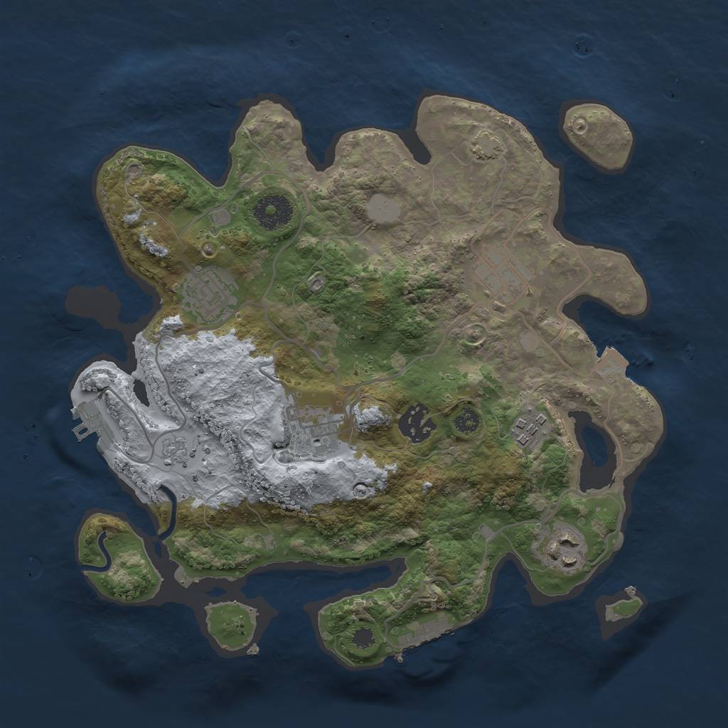 Rust Map: Procedural Map, Size: 3000, Seed: 63167, 13 Monuments