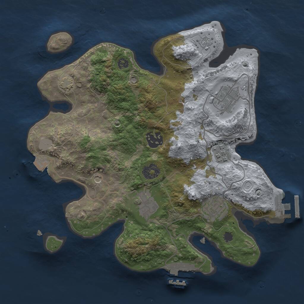 Rust Map: Procedural Map, Size: 2700, Seed: 8536227, 11 Monuments