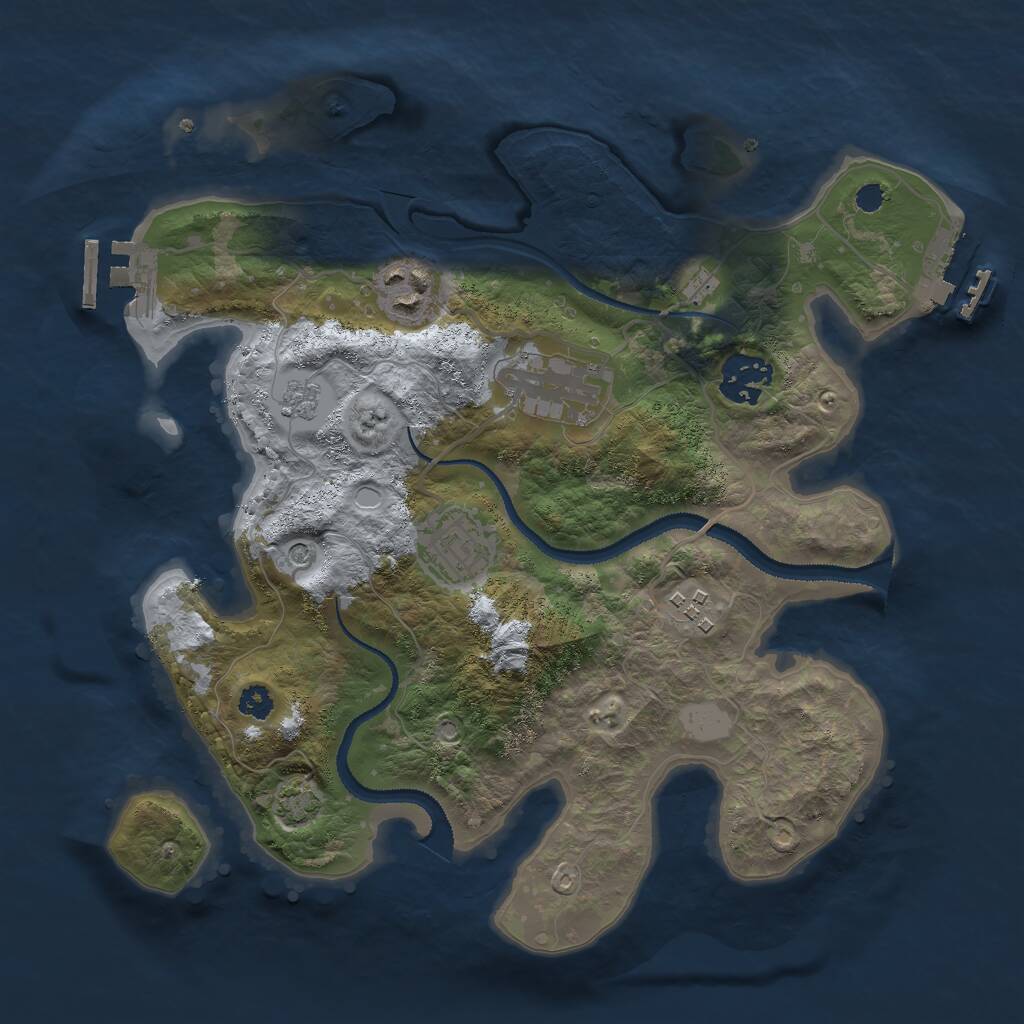 Rust Map: Procedural Map, Size: 3000, Seed: 9614, 11 Monuments