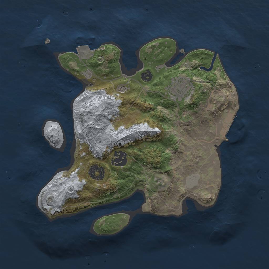 Rust Map: Procedural Map, Size: 2500, Seed: 804797011, 7 Monuments