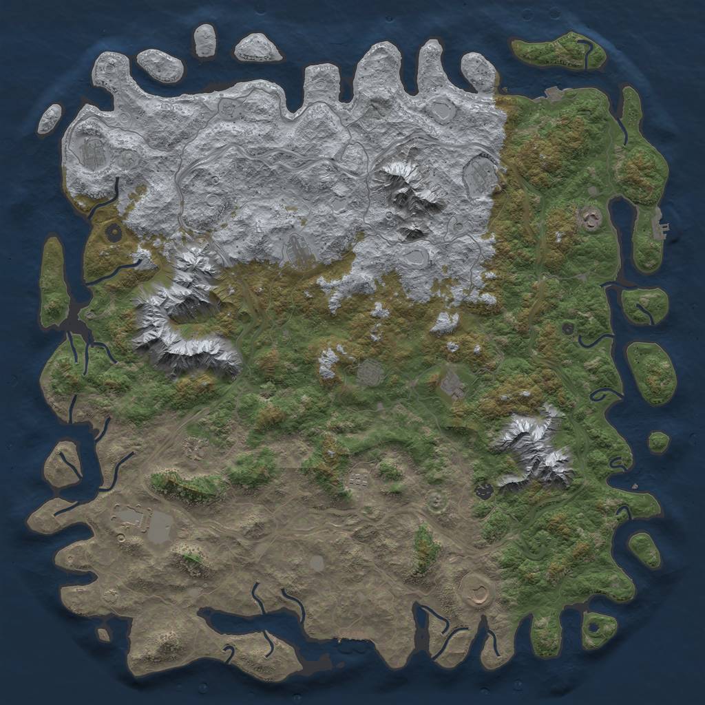Rust Map: Procedural Map, Size: 6000, Seed: 48702169, 19 Monuments