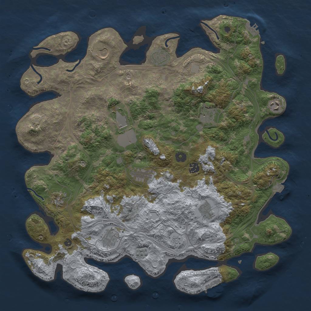 Rust Map: Procedural Map, Size: 4250, Seed: 6287, 19 Monuments