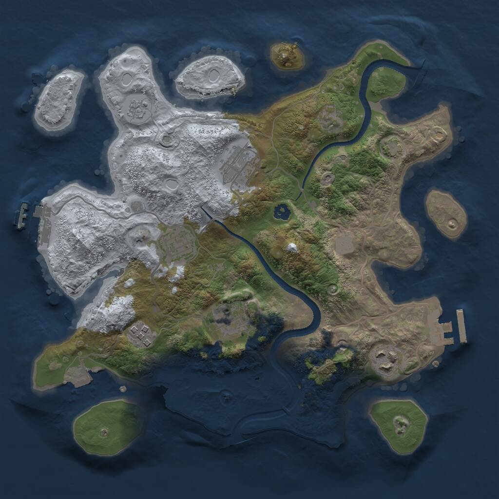Rust Map: Procedural Map, Size: 3000, Seed: 1295962288, 11 Monuments