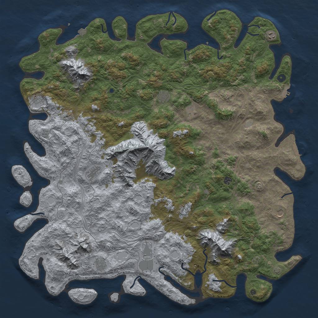 Rust Map: Procedural Map, Size: 6000, Seed: 2031148704, 19 Monuments