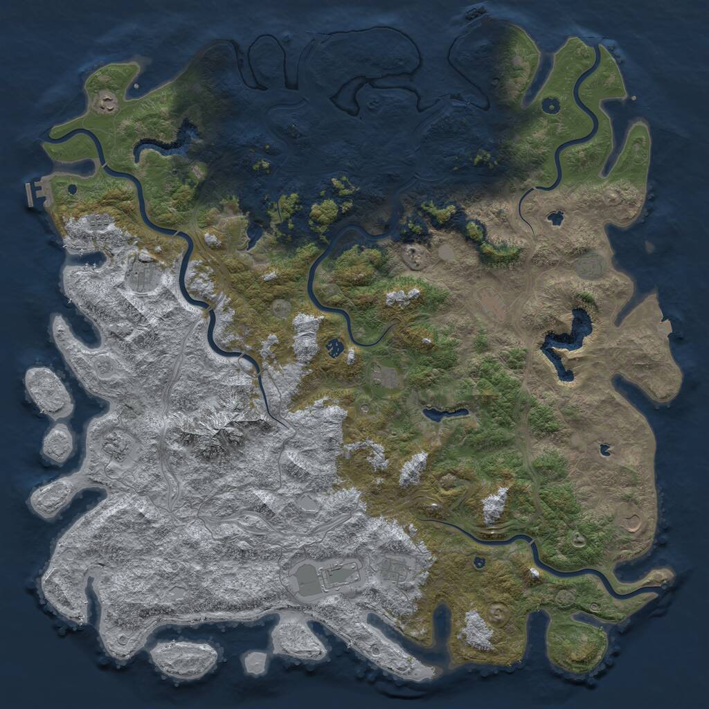 Rust Map: Procedural Map, Size: 6000, Seed: 2031148704, 17 Monuments
