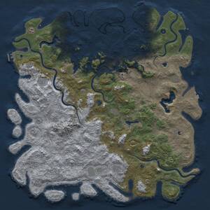 Thumbnail Rust Map: Procedural Map, Size: 6000, Seed: 2031148704, 17 Monuments