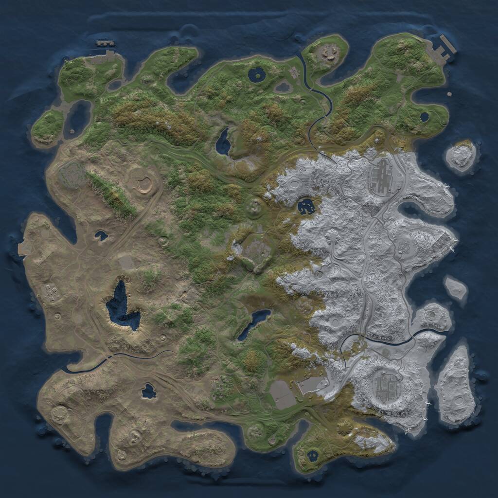 Rust Map: Procedural Map, Size: 4500, Seed: 1789936650, 16 Monuments