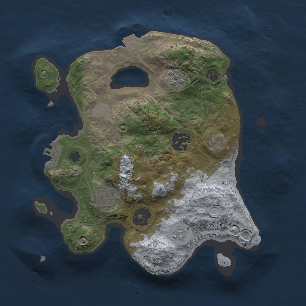 Rust Map: Procedural Map, Size: 2500, Seed: 318773208, 8 Monuments