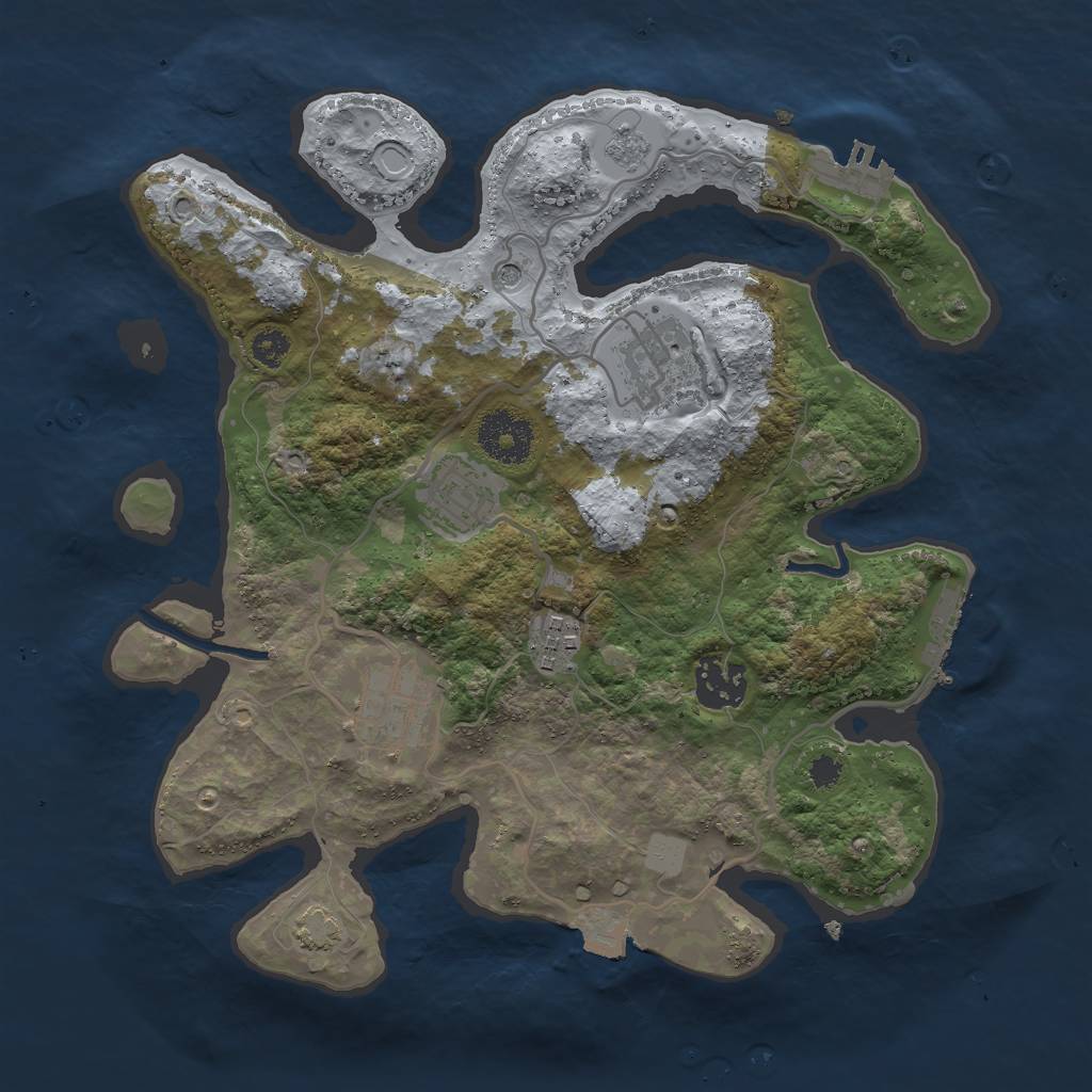 Rust Map: Procedural Map, Size: 3000, Seed: 7600, 13 Monuments