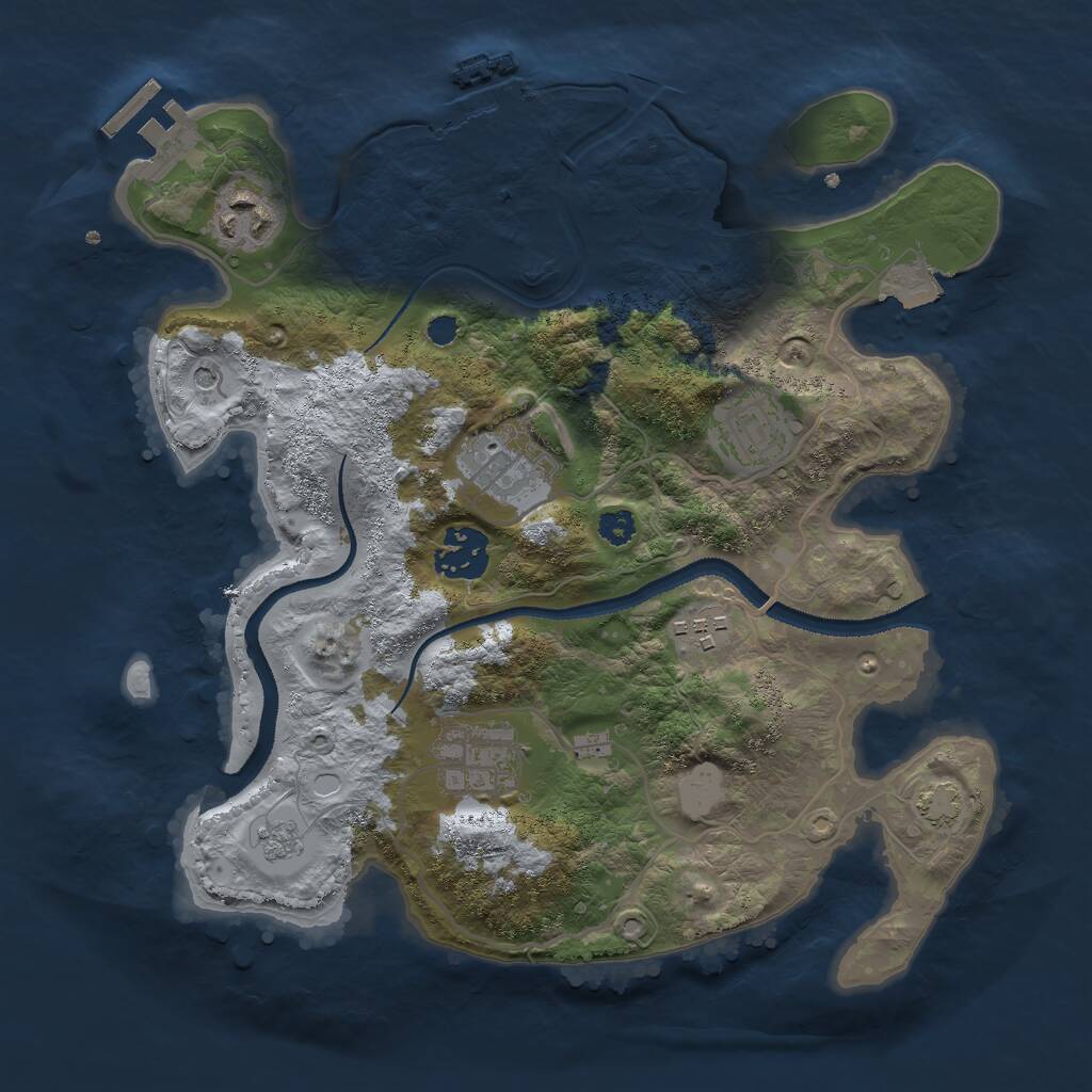 Rust Map: Procedural Map, Size: 3000, Seed: 1484750277, 12 Monuments
