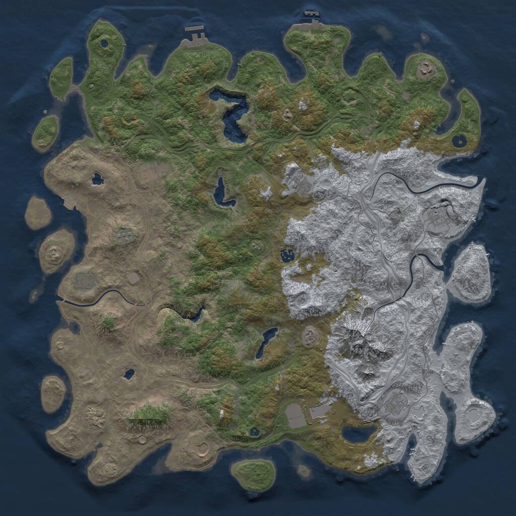 Rust Map: Procedural Map, Size: 5500, Seed: 304862942, 17 Monuments