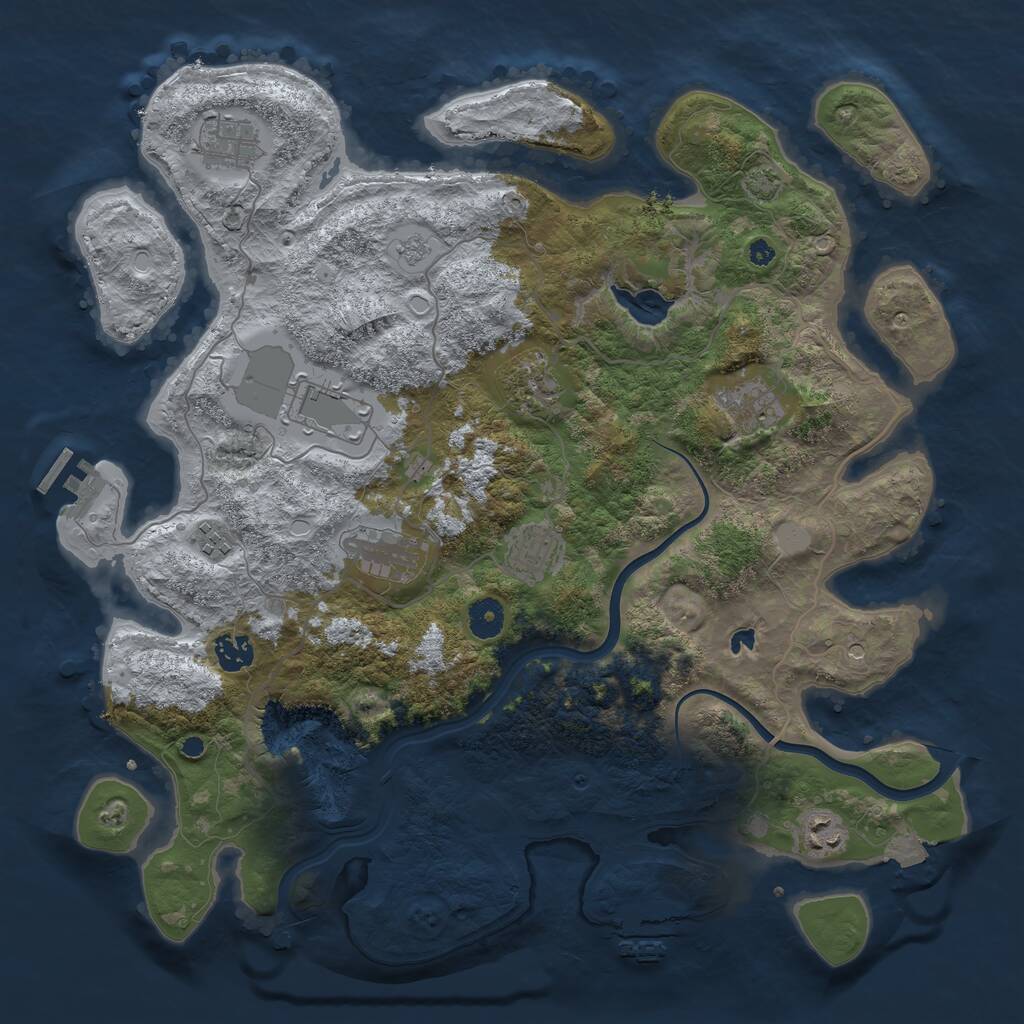 Rust Map: Procedural Map, Size: 4000, Seed: 28718, 15 Monuments