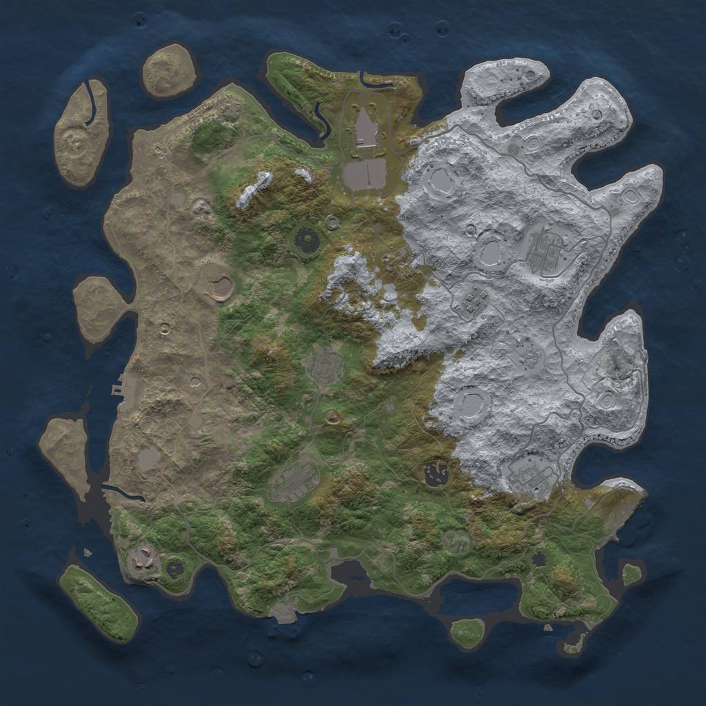 Rust Map: Procedural Map, Size: 4200, Seed: 20504268, 18 Monuments