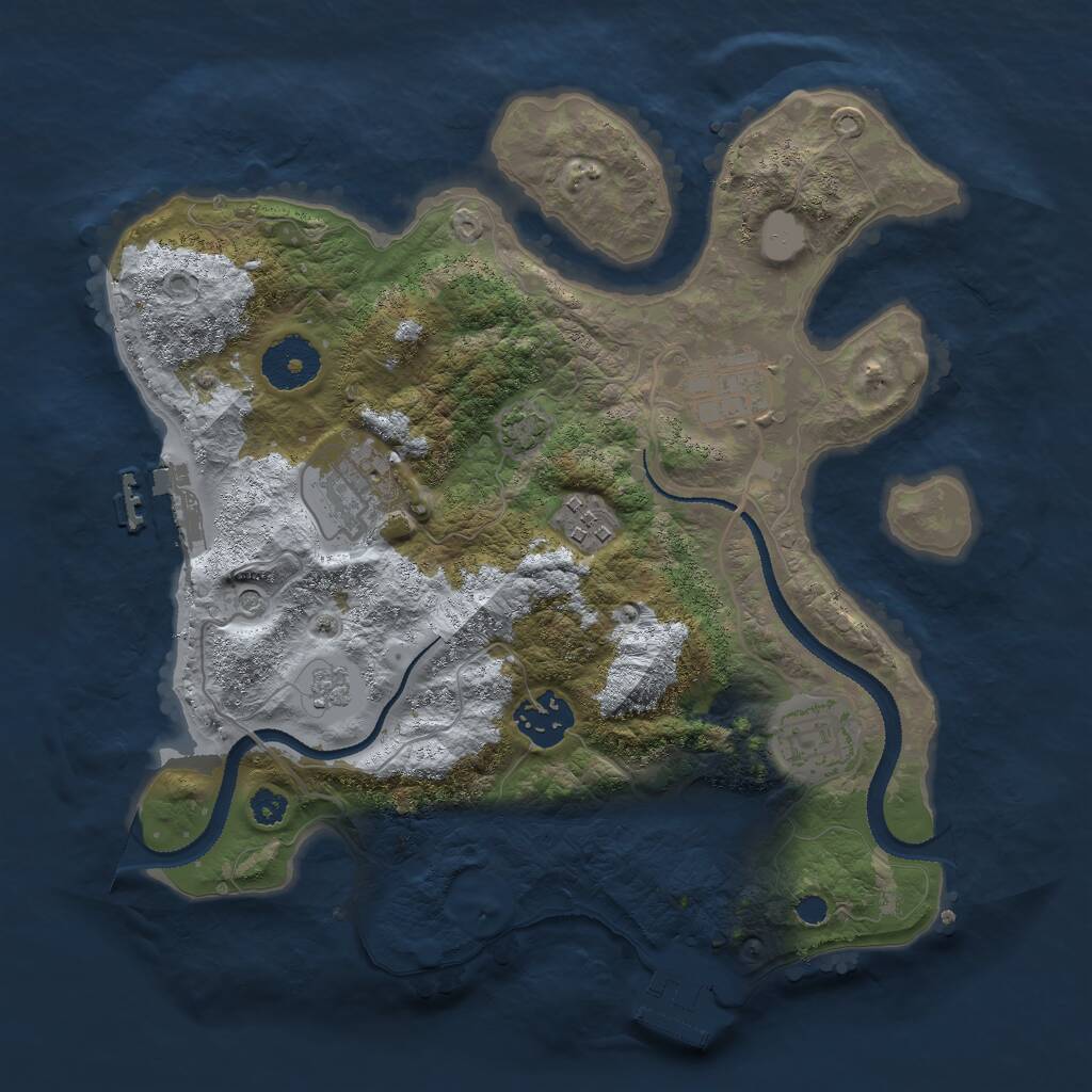 Rust Map: Procedural Map, Size: 3000, Seed: 546545654, 11 Monuments