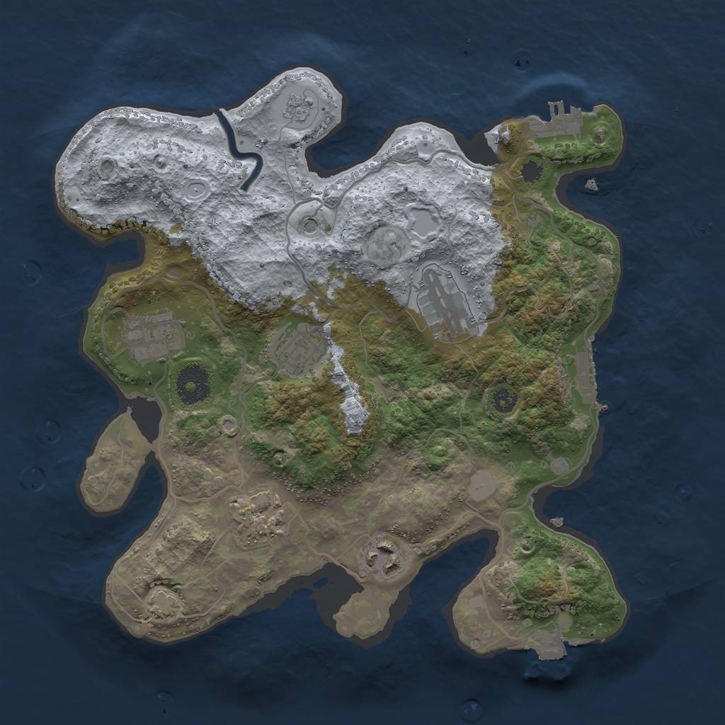 Rust Map: Procedural Map, Size: 3000, Seed: 763872998, 13 Monuments