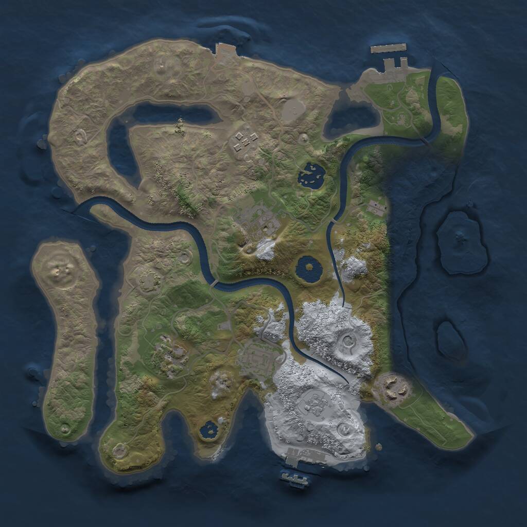 Rust Map: Procedural Map, Size: 3000, Seed: 1375803041, 12 Monuments
