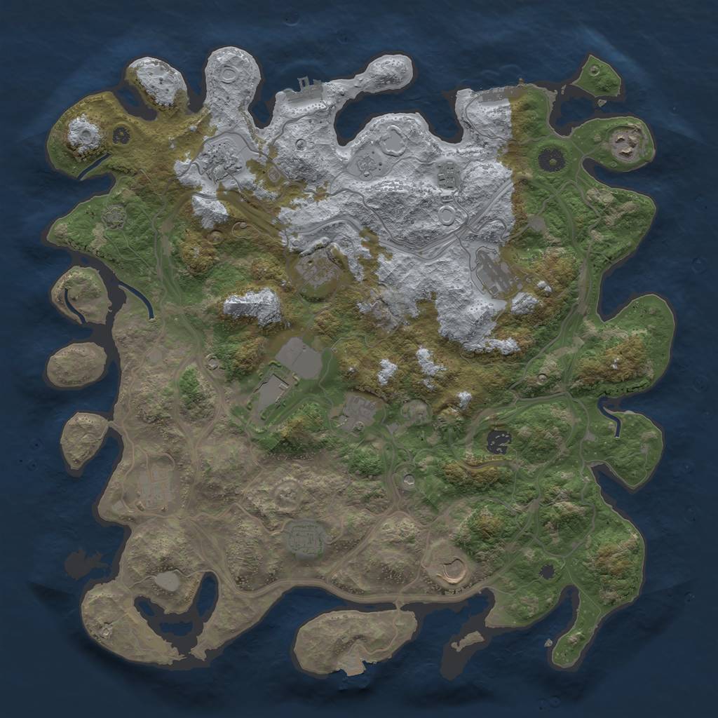 Rust Map: Procedural Map, Size: 4250, Seed: 1997788810, 19 Monuments