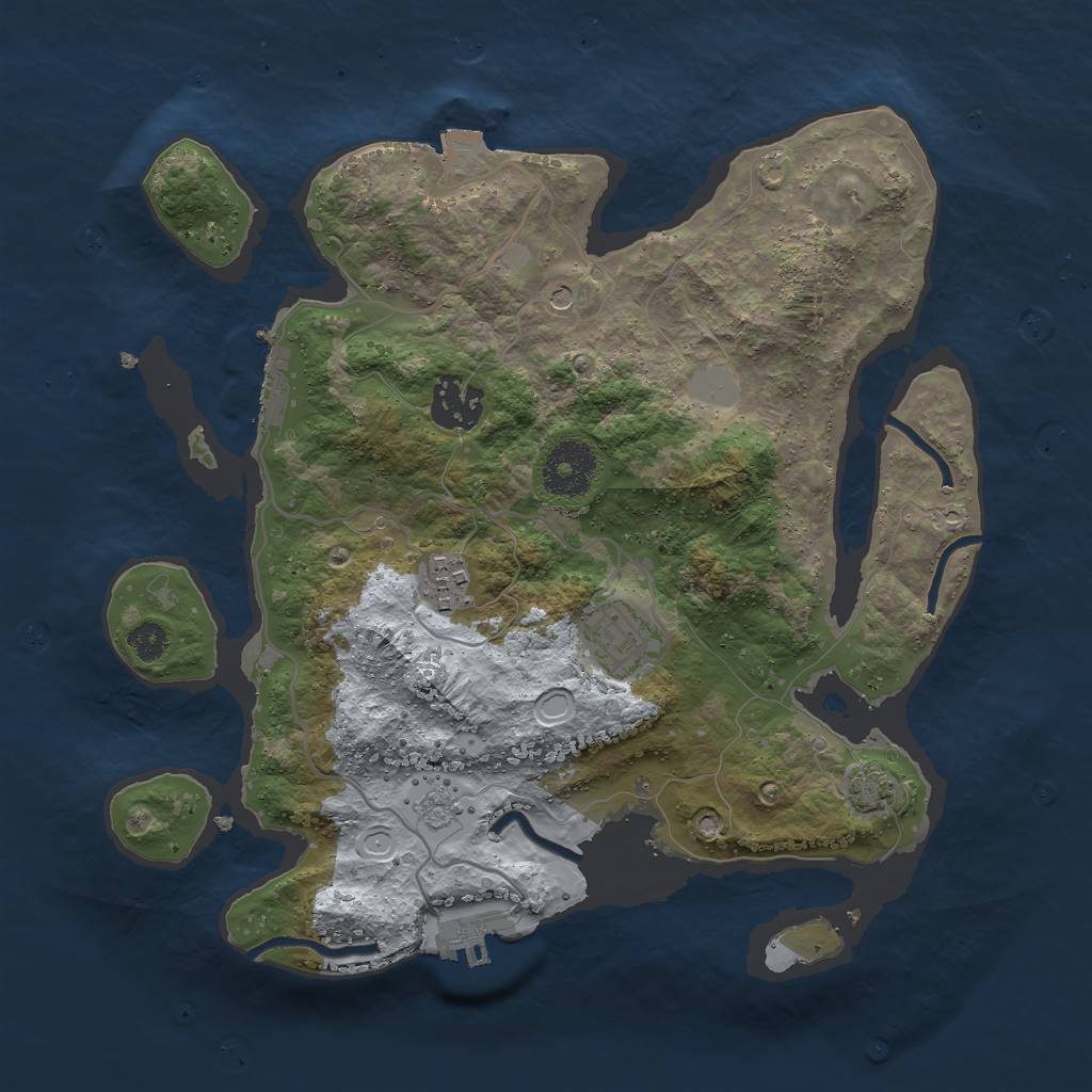Rust Map: Procedural Map, Size: 3000, Seed: 27981, 11 Monuments