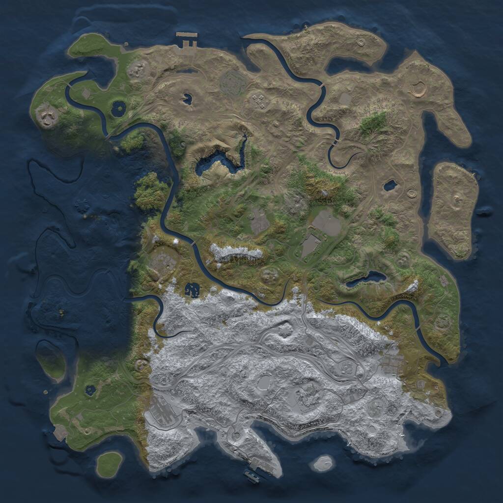 Rust Map: Procedural Map, Size: 4800, Seed: 1695661720, 17 Monuments