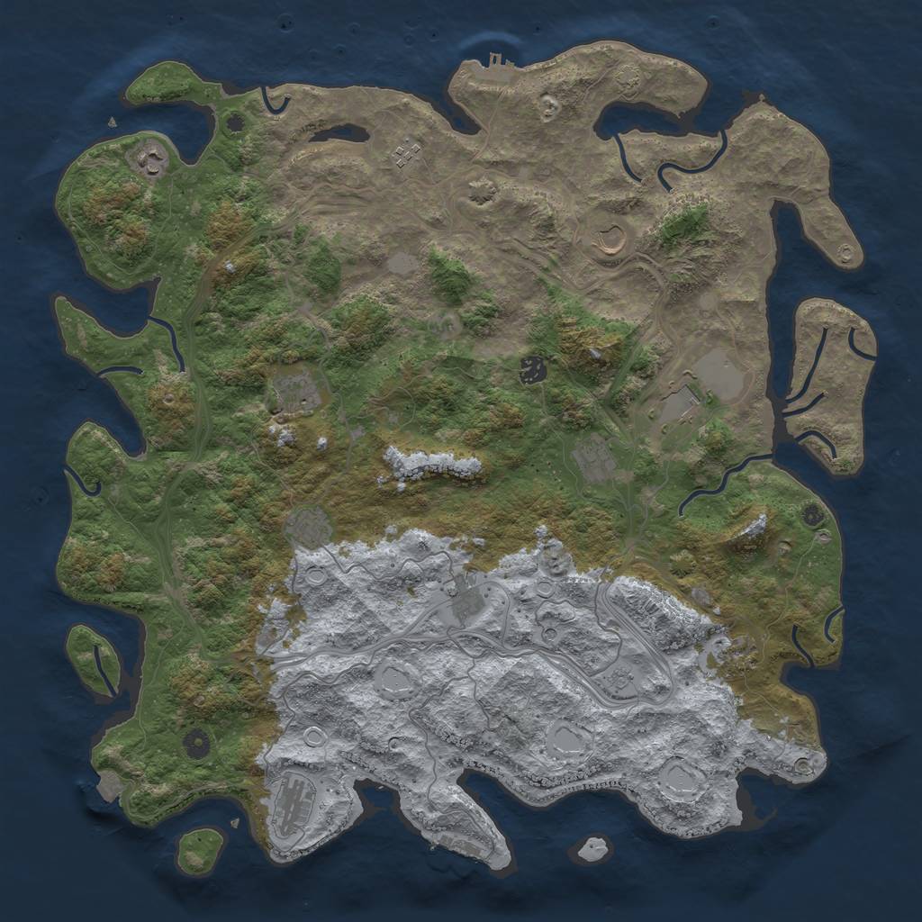 Rust Map: Procedural Map, Size: 4800, Seed: 1695661720, 19 Monuments