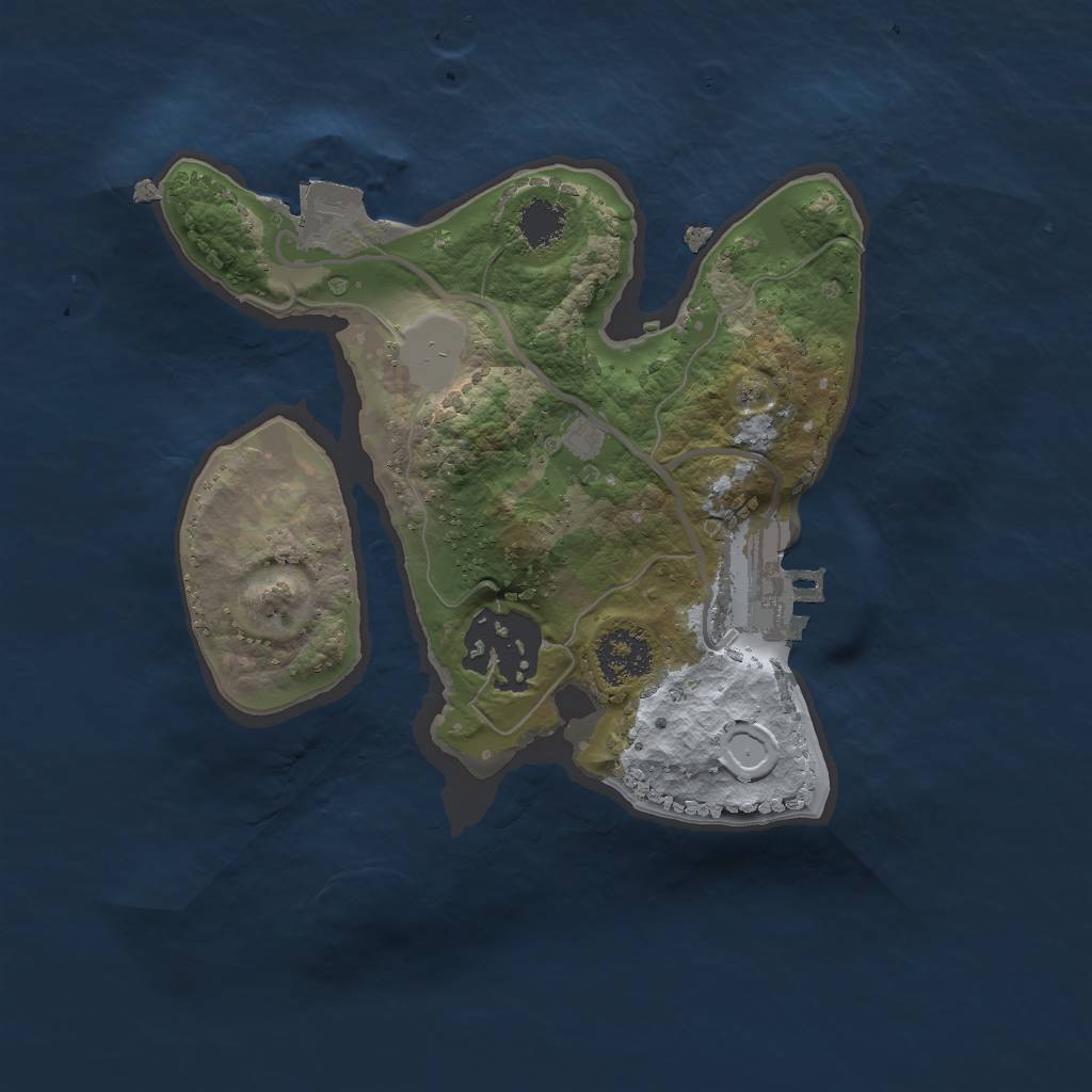 Rust Map: Procedural Map, Size: 2000, Seed: 371362454, 5 Monuments
